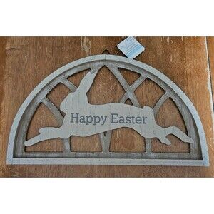 Easter Decor Wooden Sign New with Tags Easter Bunny Rabbit Wall Decor Hanging